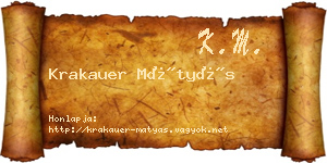 Krakauer Mátyás névjegykártya